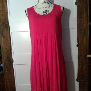 Kilig Women's Pink Sleeveless Dress with White Flower Accents (Size XL)